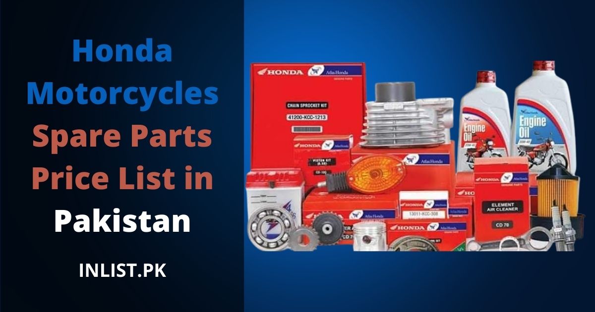 Honda Motorcycles Spare Parts Price List in Pakistan
