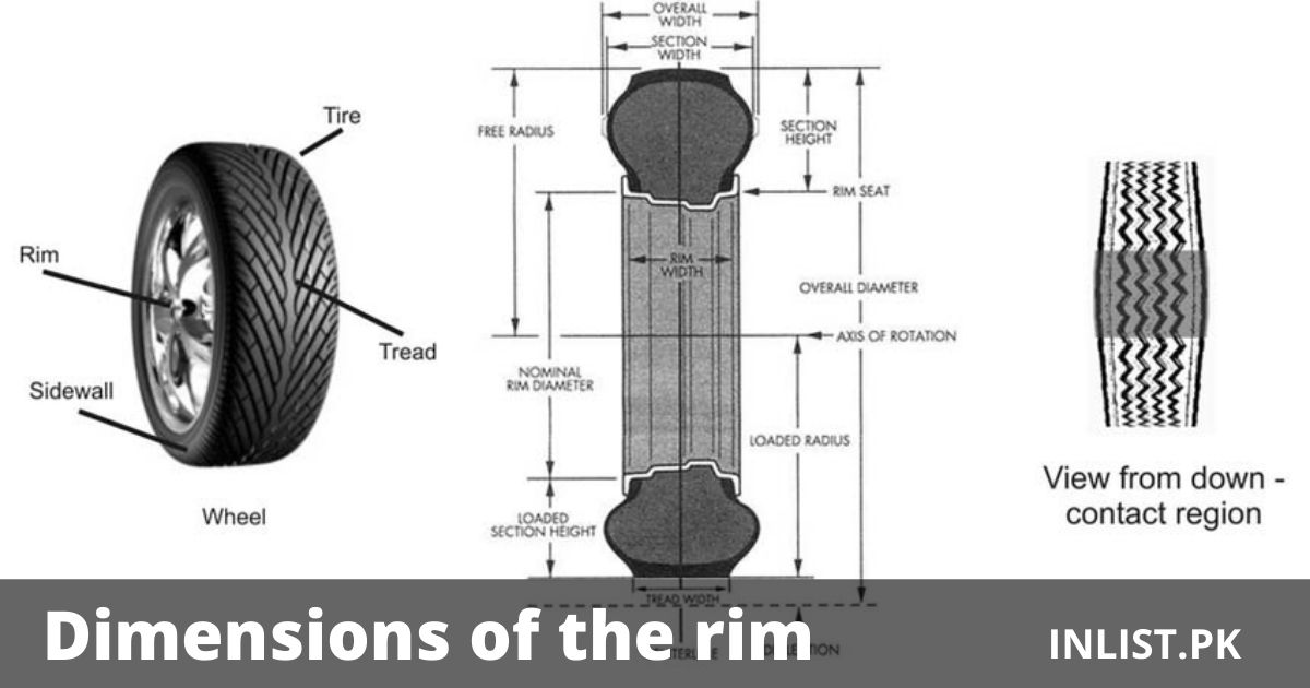 Dimensions of the rim