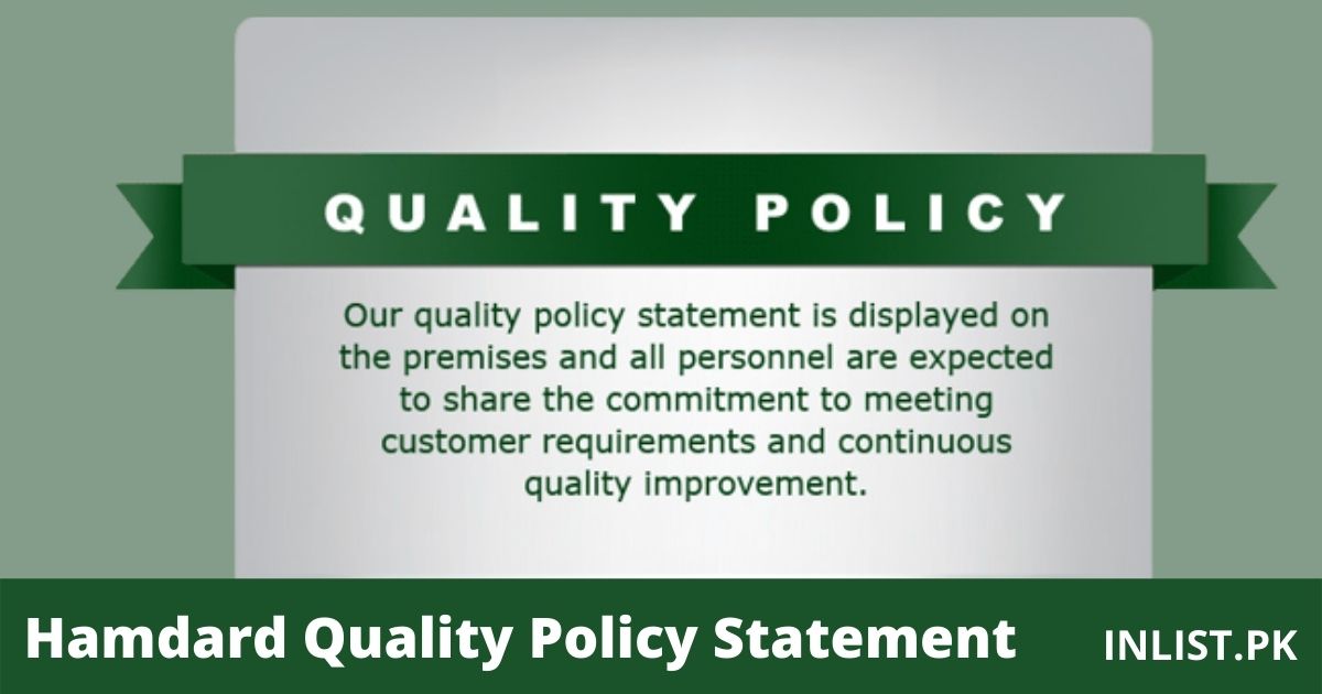 Hamdard quality policy statement